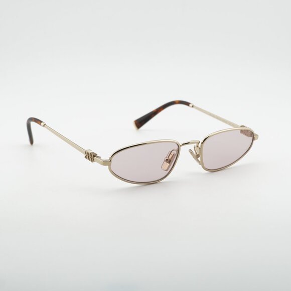 Miu Miu MUA52S ZVN4I0 Sunglasses Gold Cat Eye Frame, Pink Lenses main image 4